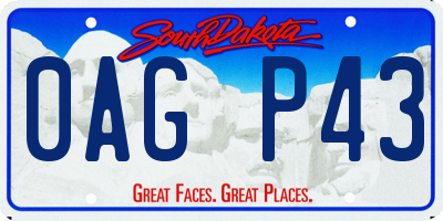 SD license plate 0AGP43