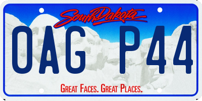 SD license plate 0AGP44