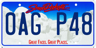 SD license plate 0AGP48