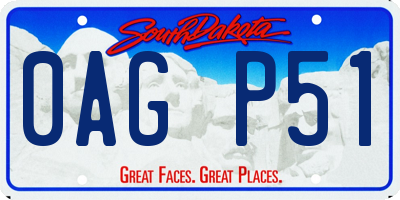 SD license plate 0AGP51