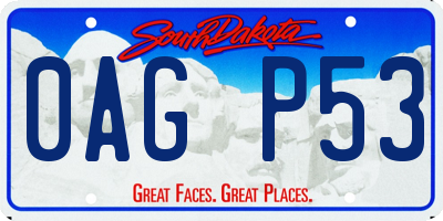 SD license plate 0AGP53