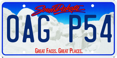 SD license plate 0AGP54