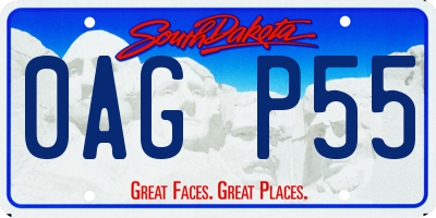 SD license plate 0AGP55