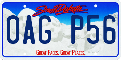 SD license plate 0AGP56