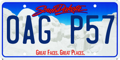 SD license plate 0AGP57