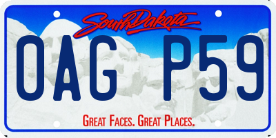 SD license plate 0AGP59