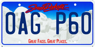 SD license plate 0AGP60