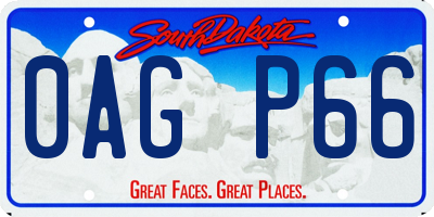 SD license plate 0AGP66