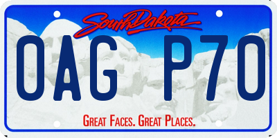 SD license plate 0AGP70