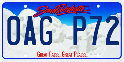 SD license plate 0AGP72