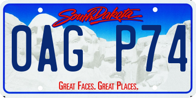 SD license plate 0AGP74