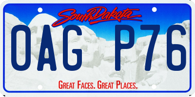 SD license plate 0AGP76