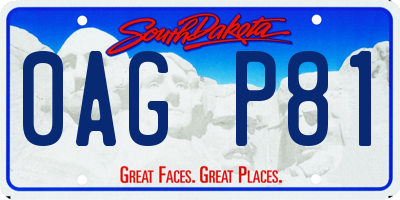 SD license plate 0AGP81