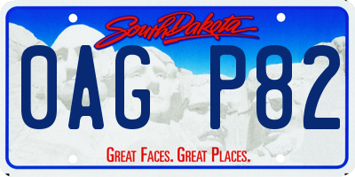 SD license plate 0AGP82