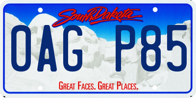 SD license plate 0AGP85