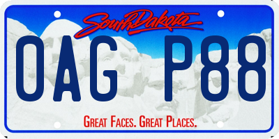 SD license plate 0AGP88