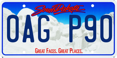 SD license plate 0AGP90