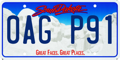 SD license plate 0AGP91