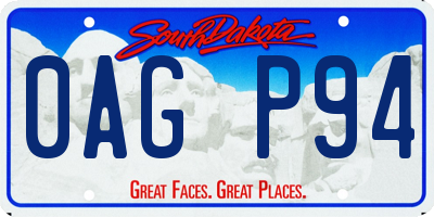 SD license plate 0AGP94