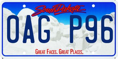 SD license plate 0AGP96