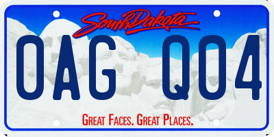 SD license plate 0AGQ04