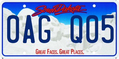 SD license plate 0AGQ05