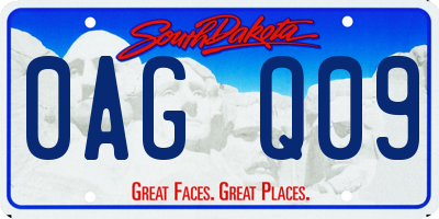 SD license plate 0AGQ09