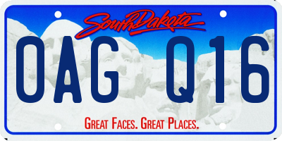 SD license plate 0AGQ16