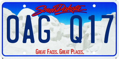 SD license plate 0AGQ17