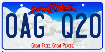 SD license plate 0AGQ20