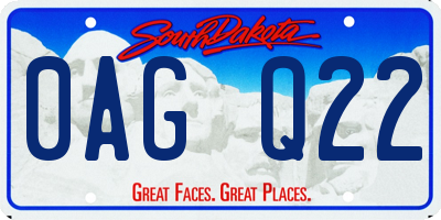 SD license plate 0AGQ22