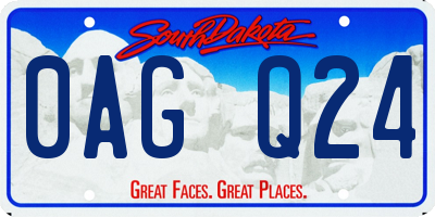 SD license plate 0AGQ24