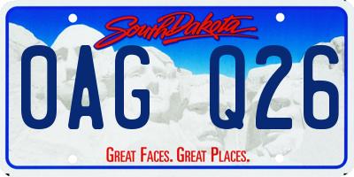 SD license plate 0AGQ26