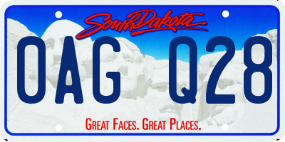 SD license plate 0AGQ28