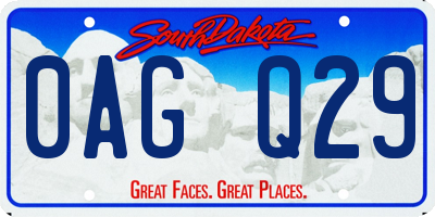 SD license plate 0AGQ29