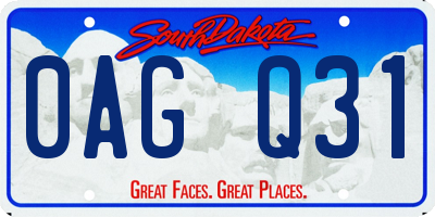 SD license plate 0AGQ31