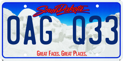 SD license plate 0AGQ33