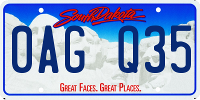 SD license plate 0AGQ35