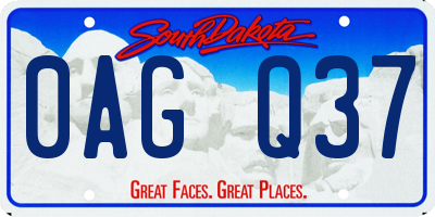 SD license plate 0AGQ37