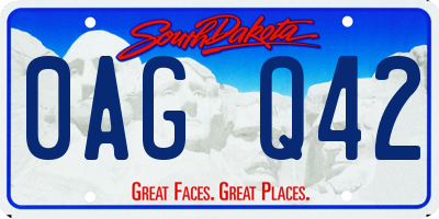 SD license plate 0AGQ42