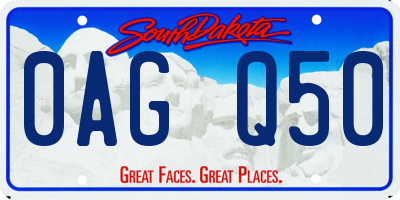 SD license plate 0AGQ50