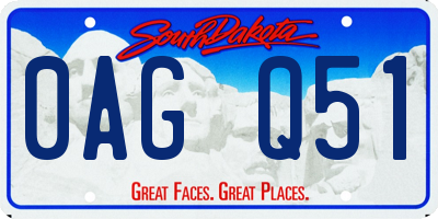 SD license plate 0AGQ51