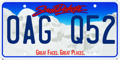 SD license plate 0AGQ52