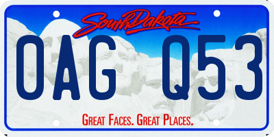 SD license plate 0AGQ53