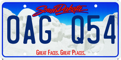 SD license plate 0AGQ54