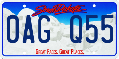 SD license plate 0AGQ55