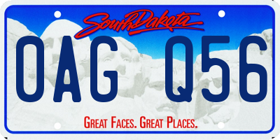 SD license plate 0AGQ56