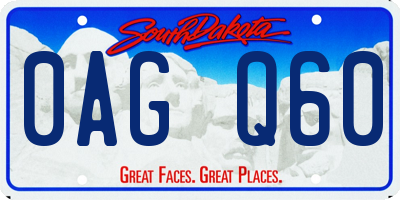 SD license plate 0AGQ60