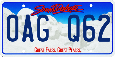 SD license plate 0AGQ62