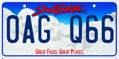 SD license plate 0AGQ66